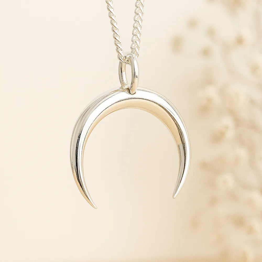half moon sterling silver necklace - indie and harper australian jewellery