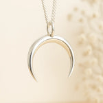 half moon sterling silver necklace - indie and harper australian jewellery