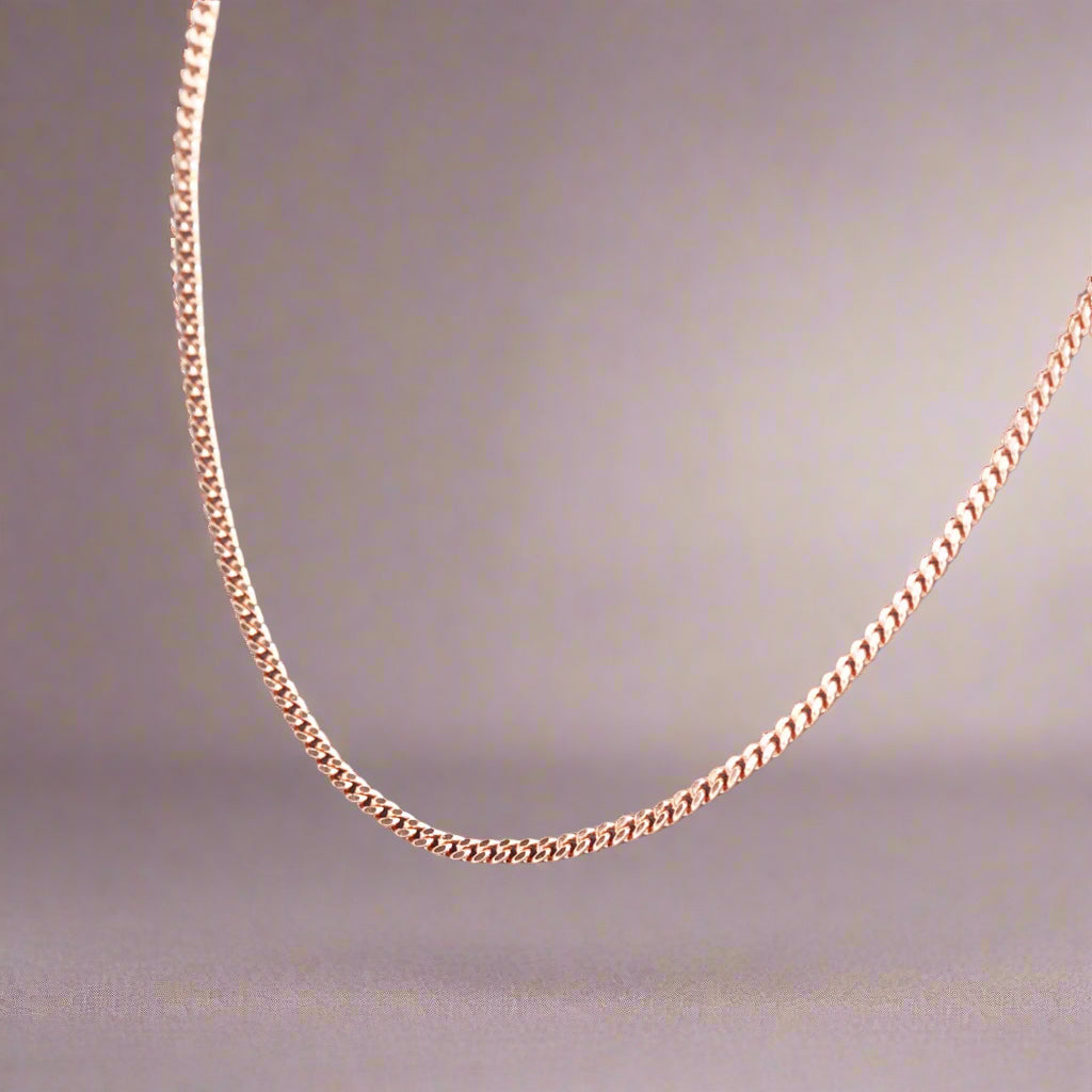 dainty 18k rose gold chain necklace by indie and harper