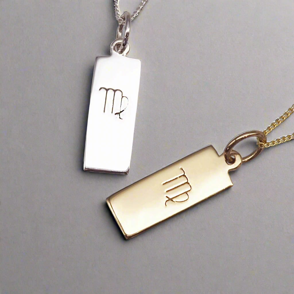 indie and harper virgo necklaces in silver and gold