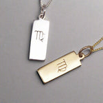 indie and harper virgo necklaces in silver and gold