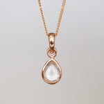 indie and harper Rose Gold April Birthstone Herkimer Necklace