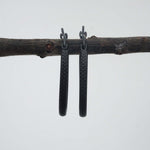 indie and harper large stainless steel black hoop earrings