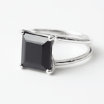 Silver black onyx ring 