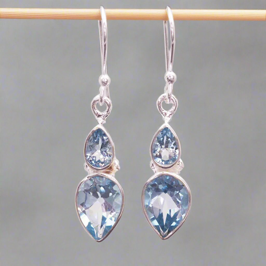 Sterling Silver Blue Topaz Earrings