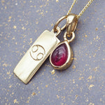 indie and harper Zodiac Cancer and july Birthstone gold ruby Necklace