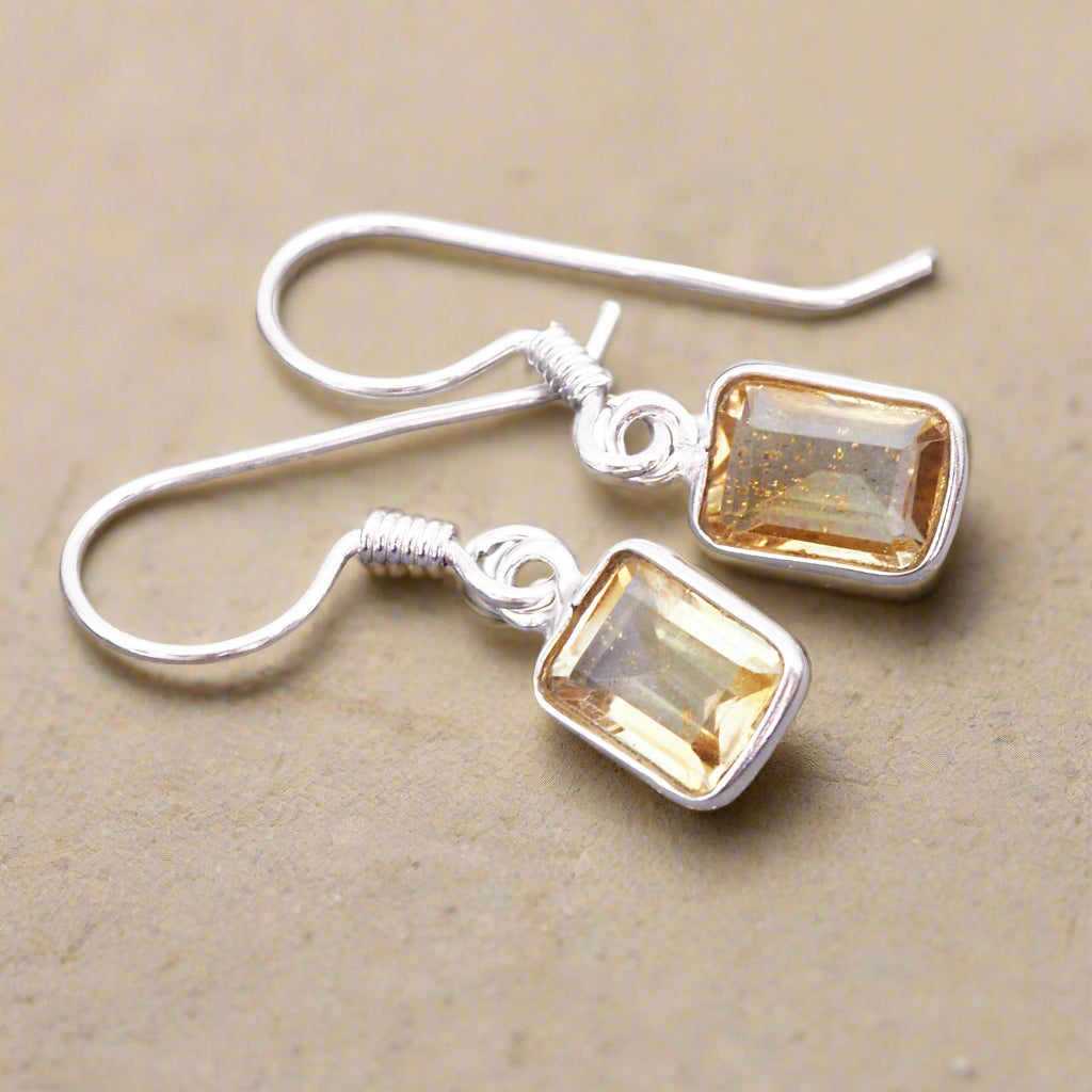 indie and harper classic citrine earrings - gemstone jewellery australia