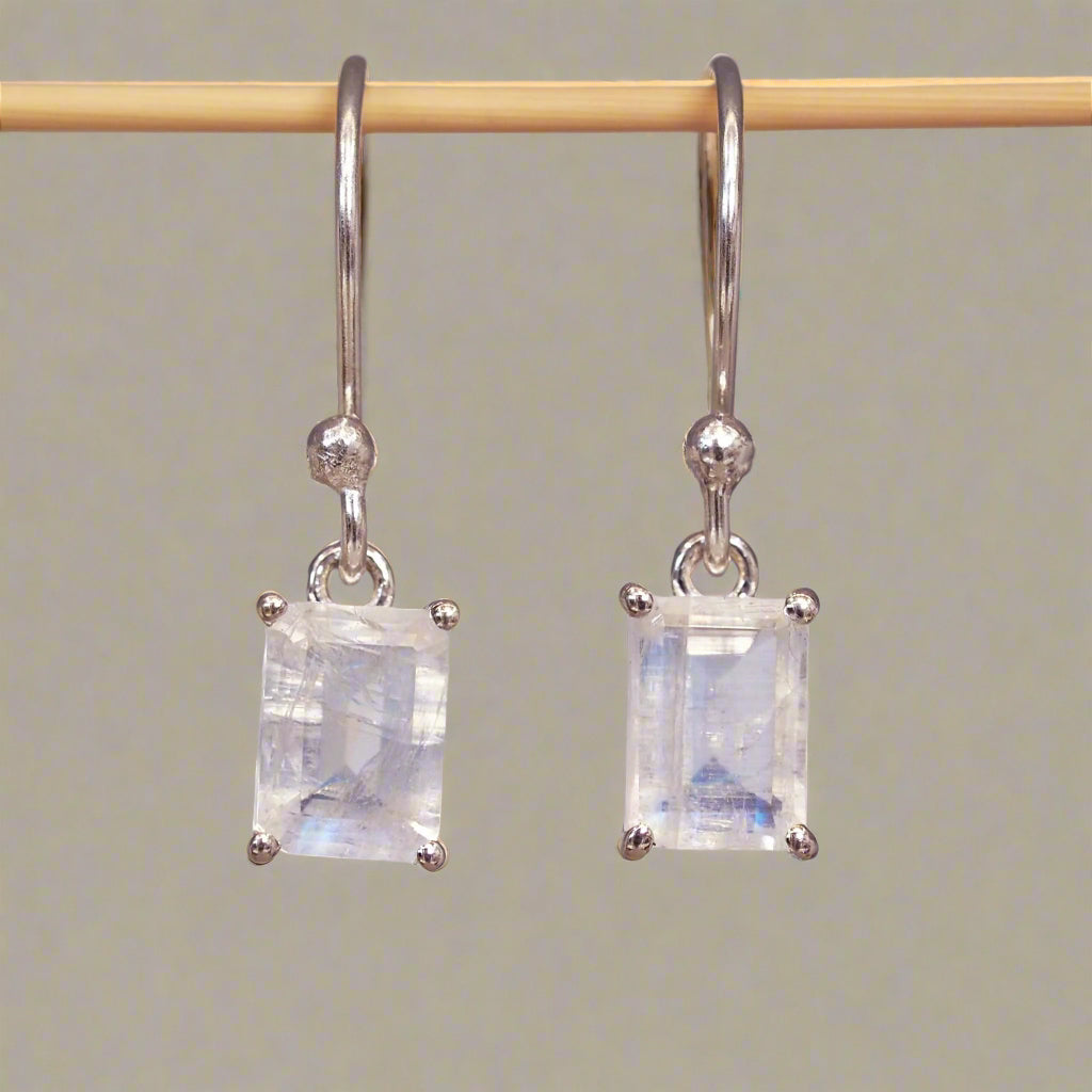 indie and harper Sterling silver classic moonstone earrings