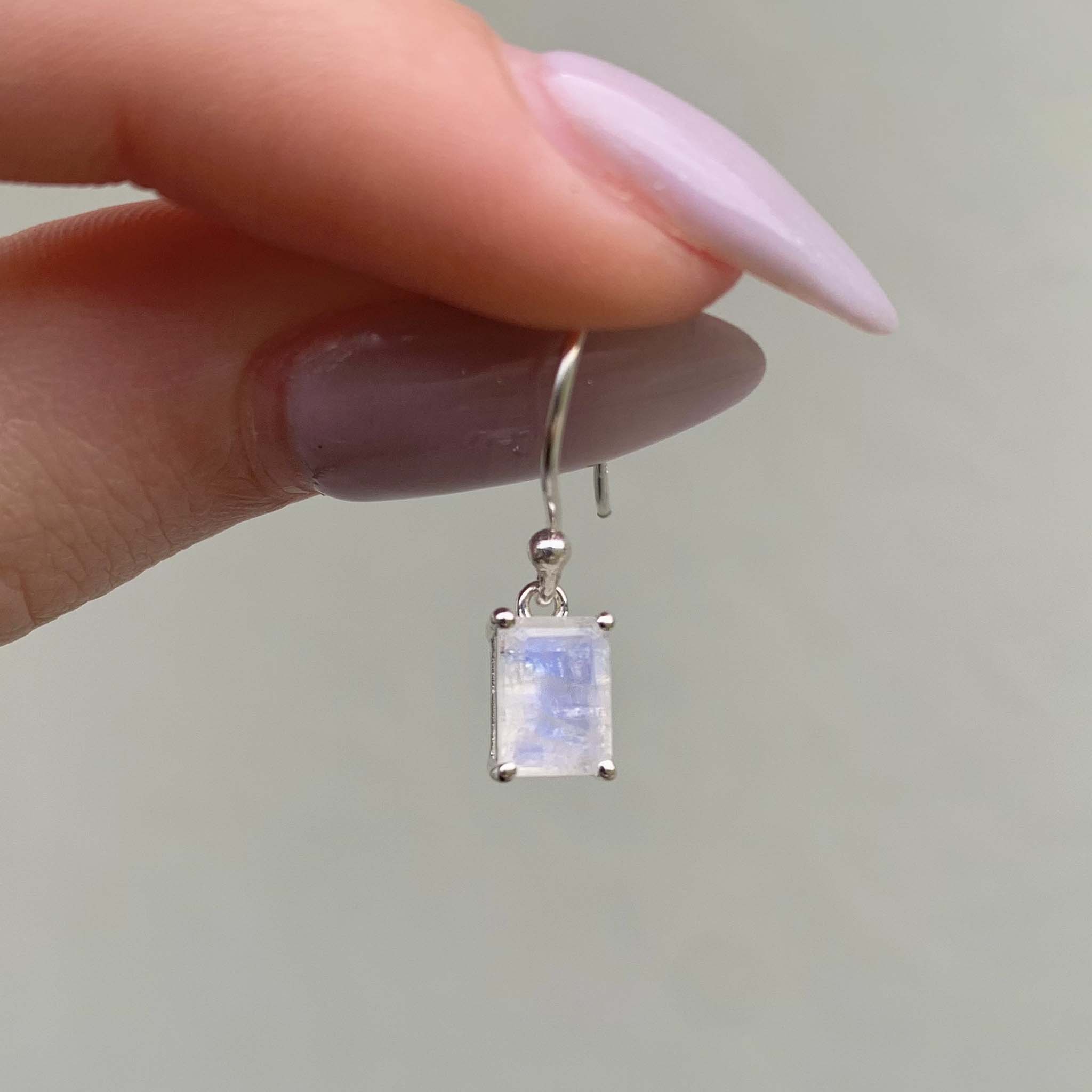 indie and harper sterling silver classic moonstone earrings