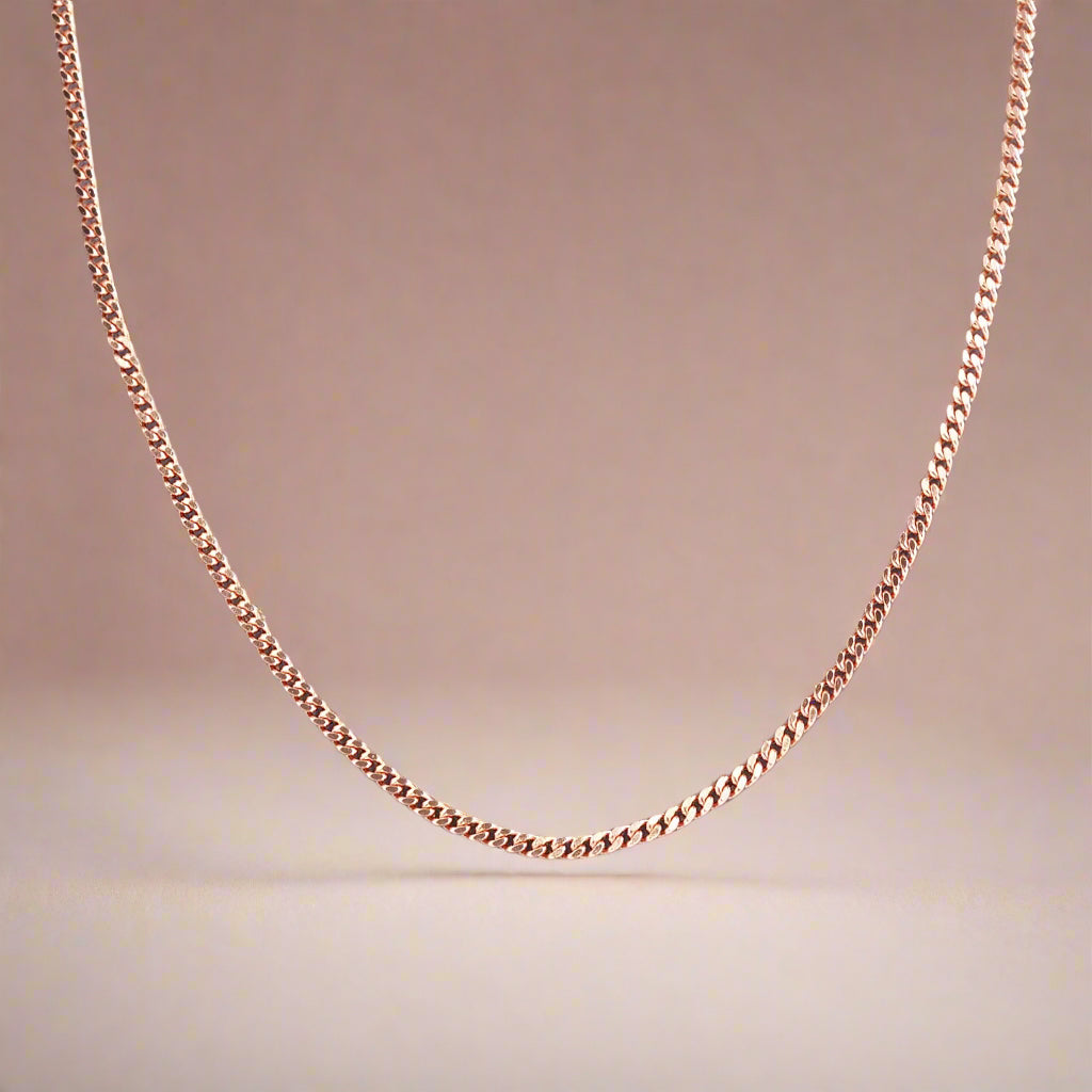 indie and harper dainty 18k rose gold chain necklace 