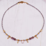 indie and harper dainty goddess necklace made with rose quartz, moonstone, labradorite and amethyst - bohemian jewellery australia