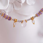indie and harper dainty goddess necklace made with rose quartz, moonstone, labradorite and amethyst - bohemian jewellery australia