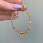 indie and harper dainty goddess orange moonstone bracelet