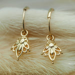 Indie and Harper dainty gold lotus hoop earrings