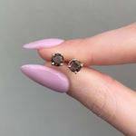 indie and harper sterling silver dainty smokey quartz earrings - womens jewellery Australia