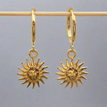 dainty gold sun hoop earrings by indie and harper australia