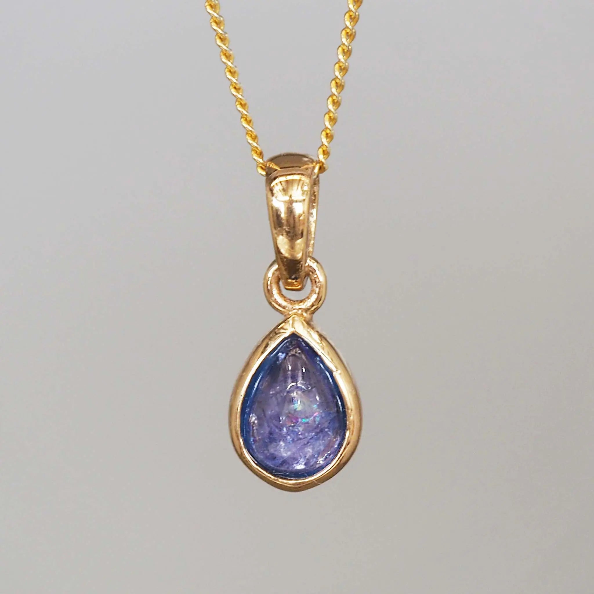 Gold December Birthstone tanzanite Necklace by indie and Harper Australia