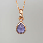 indie and harper Rose Gold December Birthstone tanzanite Necklace