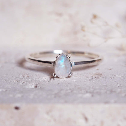 indie and harper sterling Silver moonstone ring - Celestial Moonstone Jewellery Australia