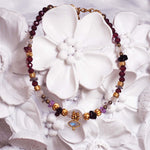 indie and harper dainty bracelet made with natural gemstones and gold beaded detailing