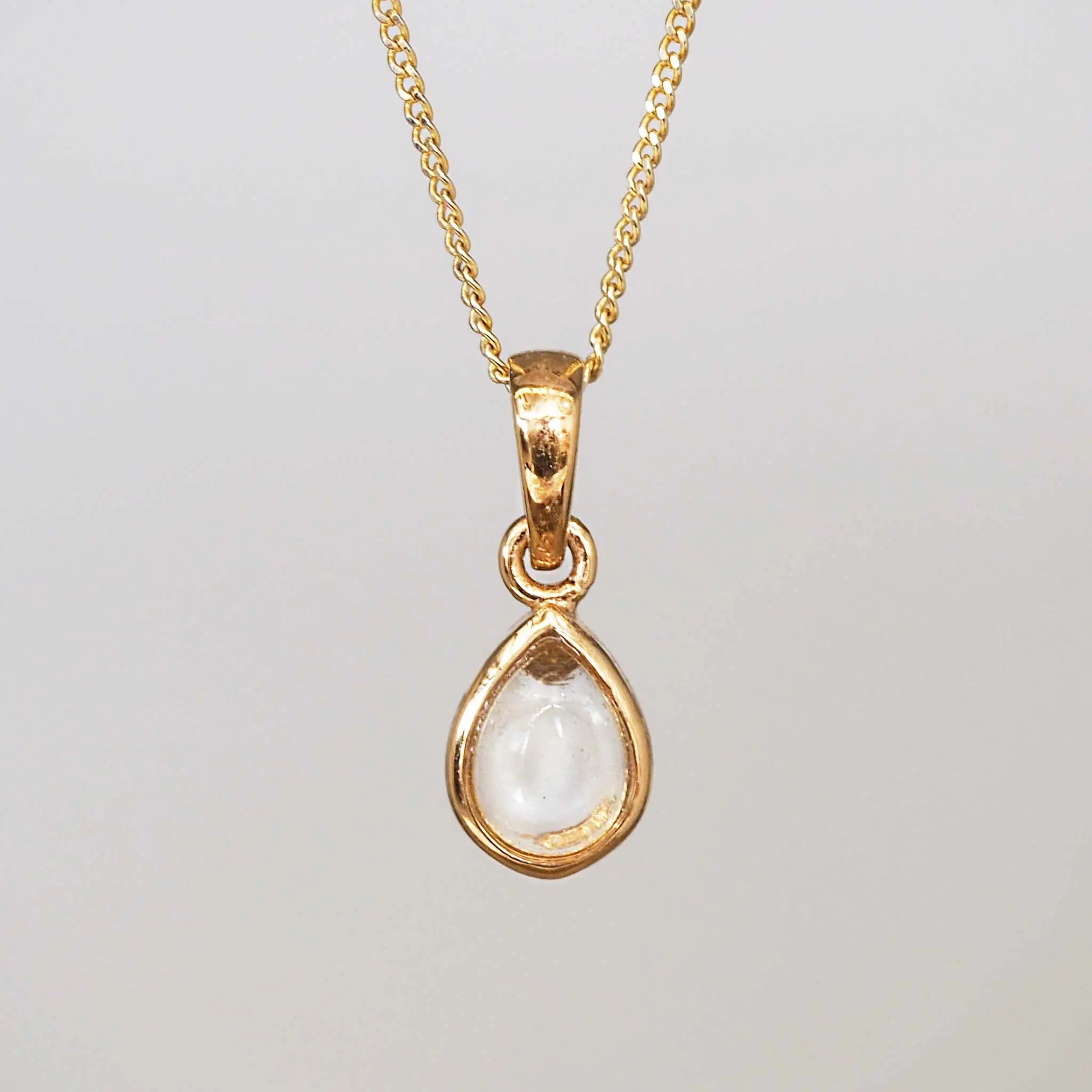 indie and harper Gold April birthstone herkimer necklace 