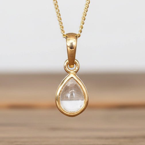 indie and harper Gold April birthstone herkimer necklace 