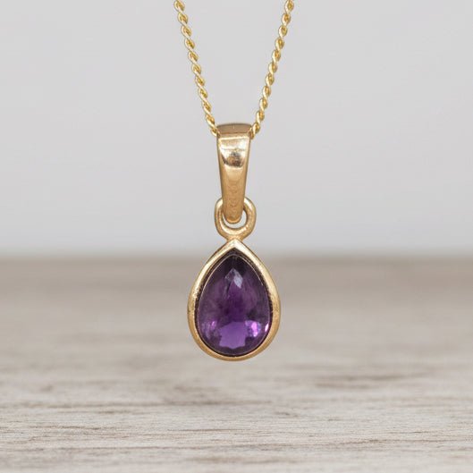 indie and harper gold february birthstone amethyst necklace