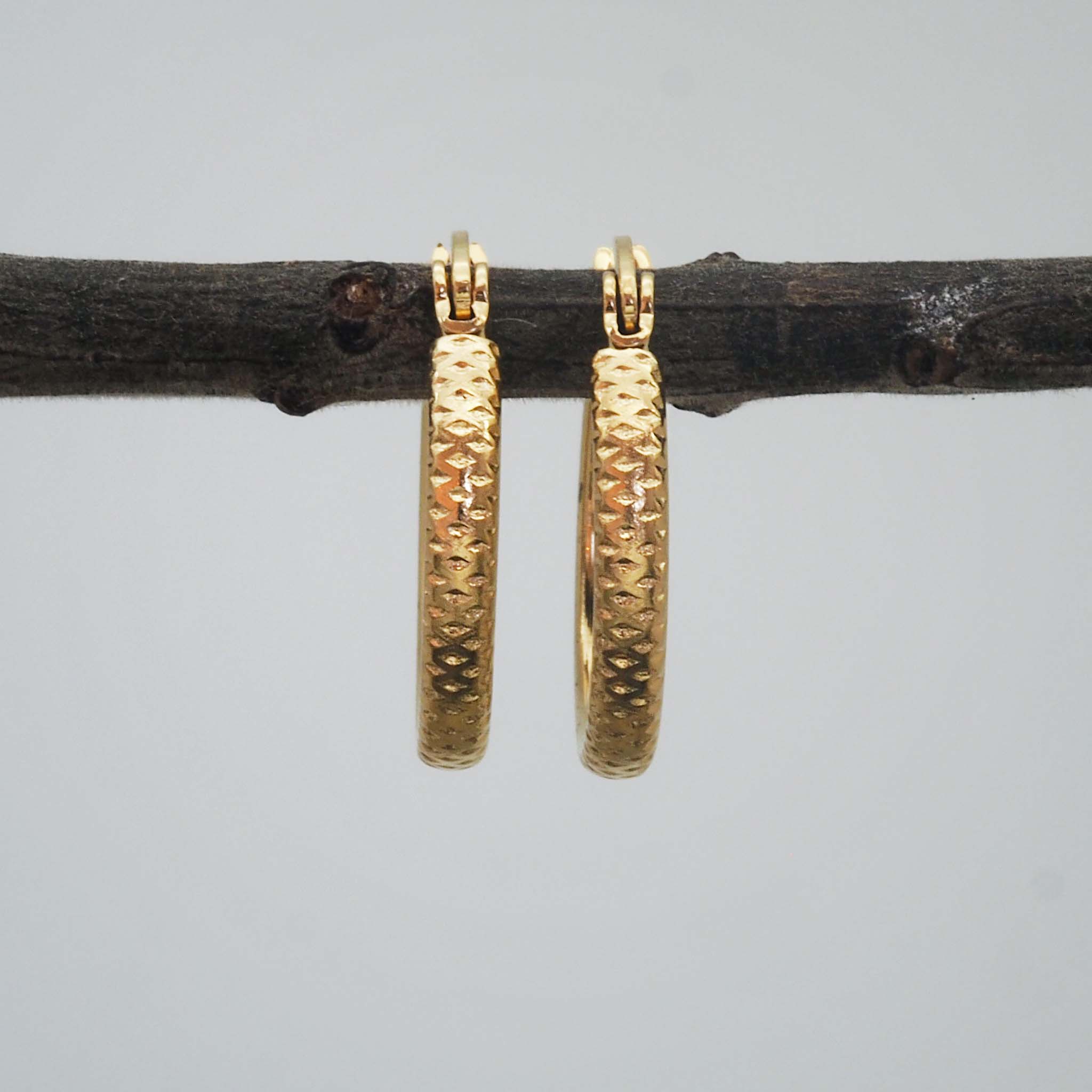 indie and harper gold medium waterproof hoop earrings