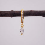 indie and harper gold huggie style earring with cubic zirconia