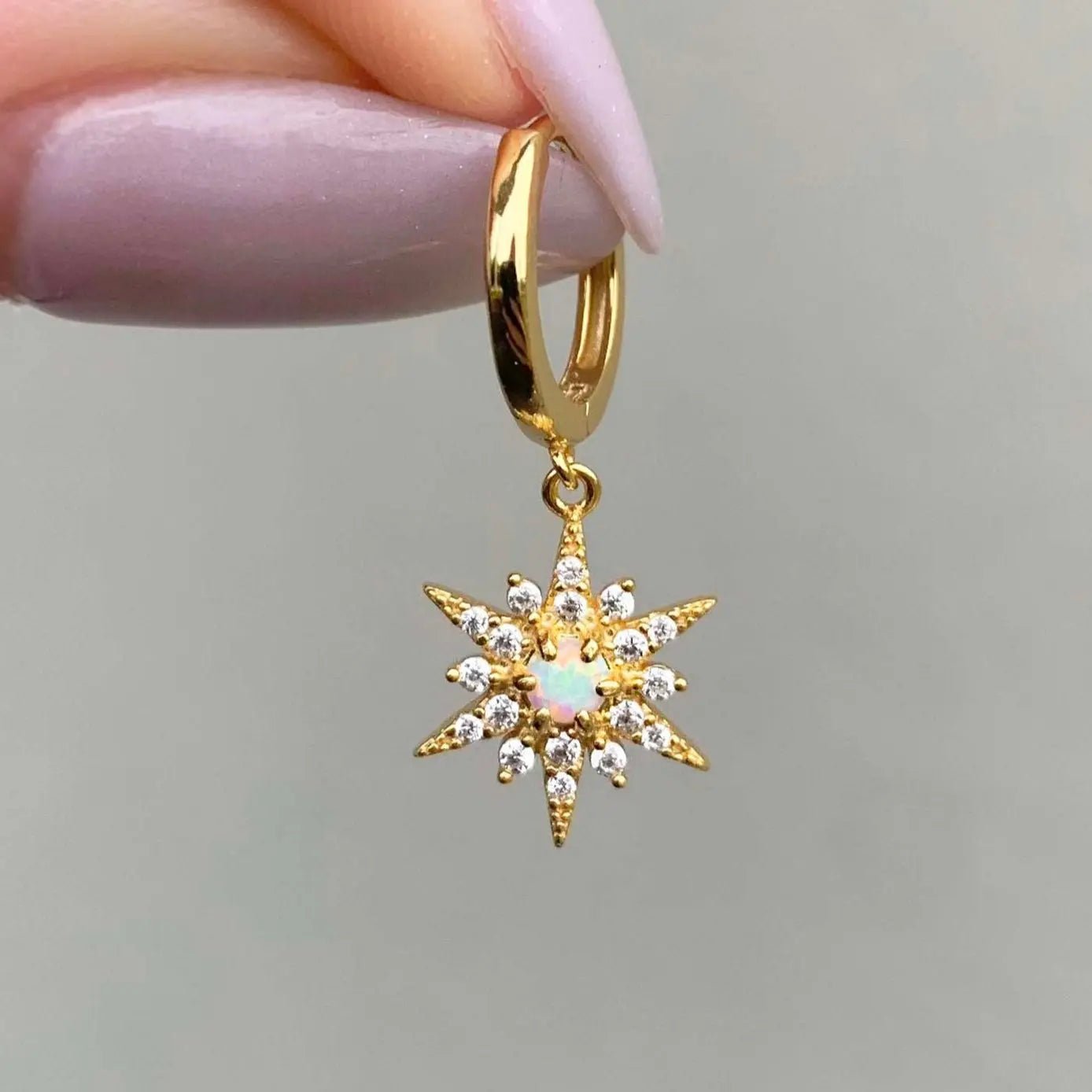 Gold Stella dainty opal Earrings by indie and harper australia