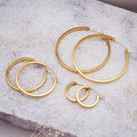 Gold saige Hoop Earrings - waterproof jewellery by indie and harper