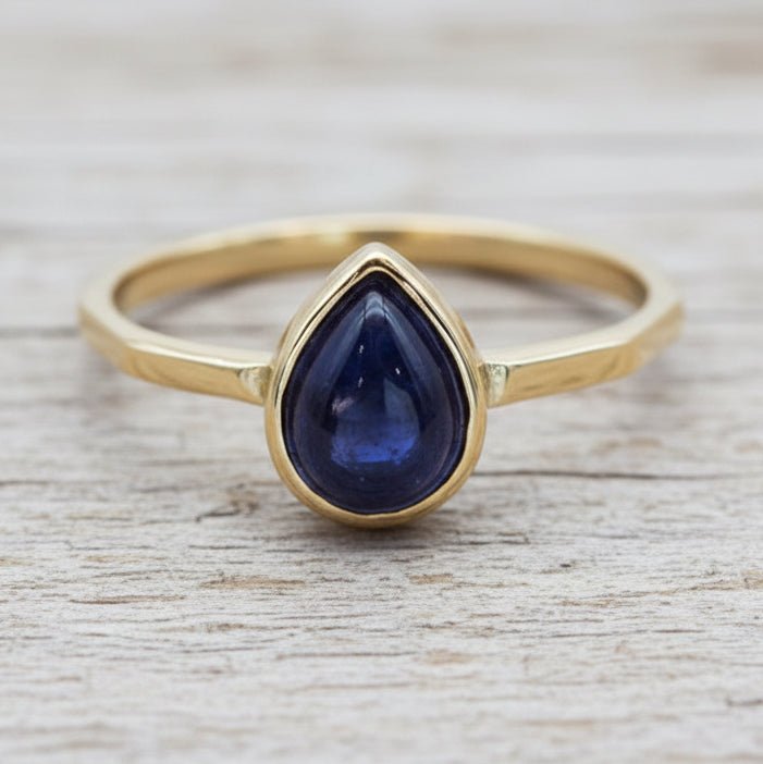 indie and harper gold september birthstone sapphire ring
