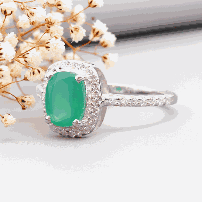 indie and harper sterling silver green onyx and white topaz ring