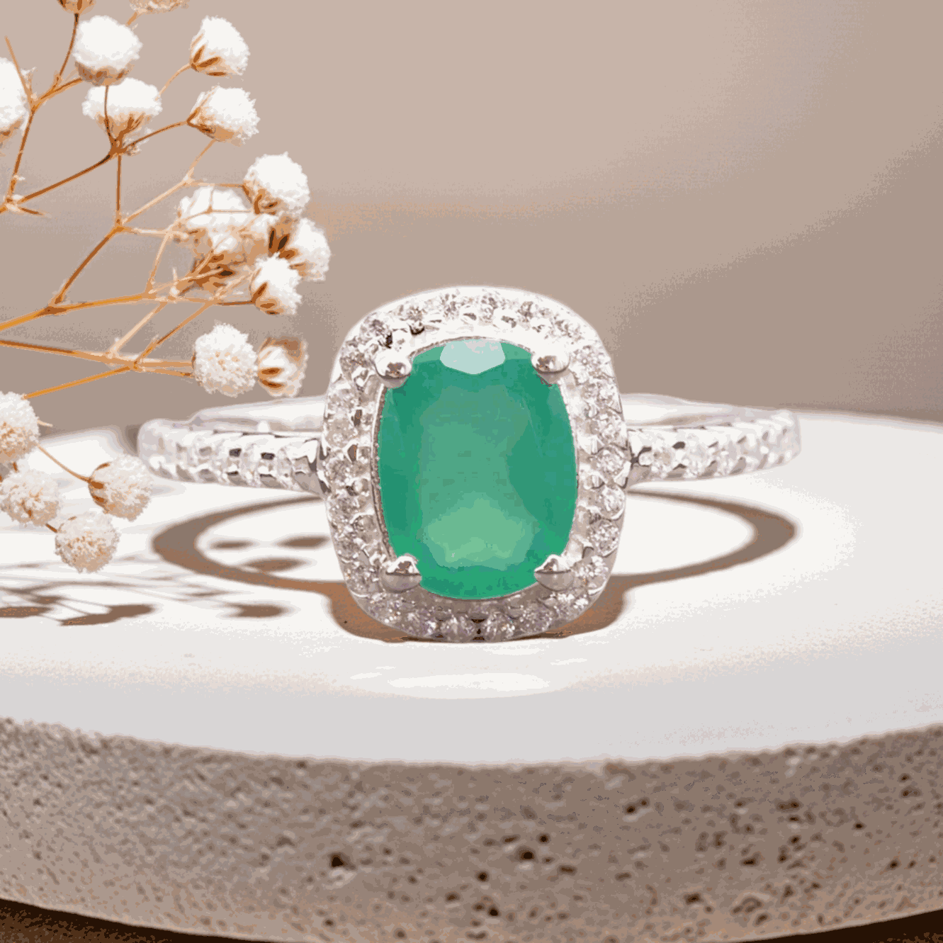 indie and harper sterling silver green onyx and white topaz ring