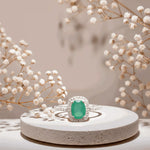sterling silver natural green onyx faceted oval gemstone with pave white topaz accent gemstones