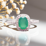 indie and harper sterling silver Green Onyx and White Topaz Ring