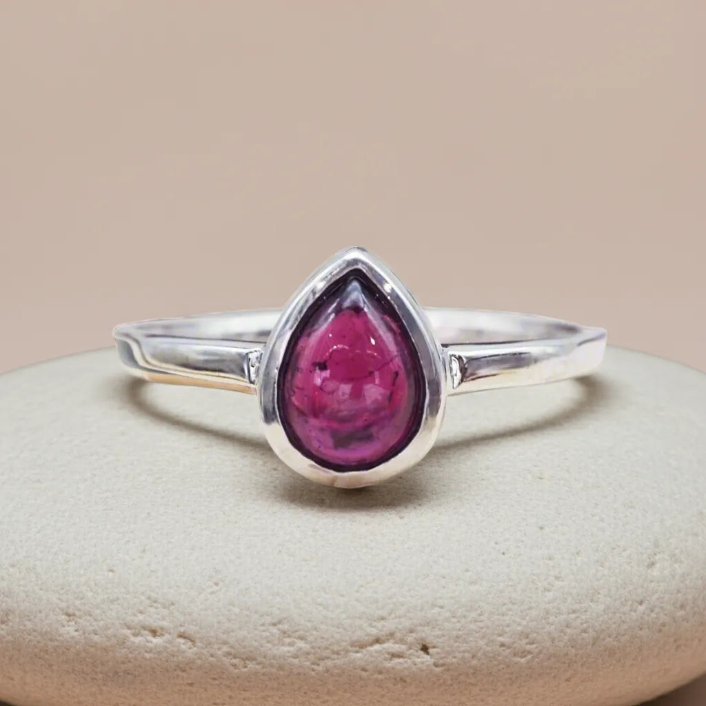 sterling silver january birthstone garnet ring by indie and harper jewellery australia