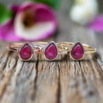 July Birthstone ruby Rings in rose gold, silver and gold - womens jewellery by australian jewellery brand indie and harper