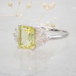 sterling silver White topaz and lemon quartz ring by indie and Harper jewellery australia