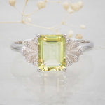 White topaz and lemon quartz ring by indie and Harper jewellery australia
