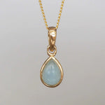 Gold March birthstone aquamarine necklace by indie and Harper Australia 