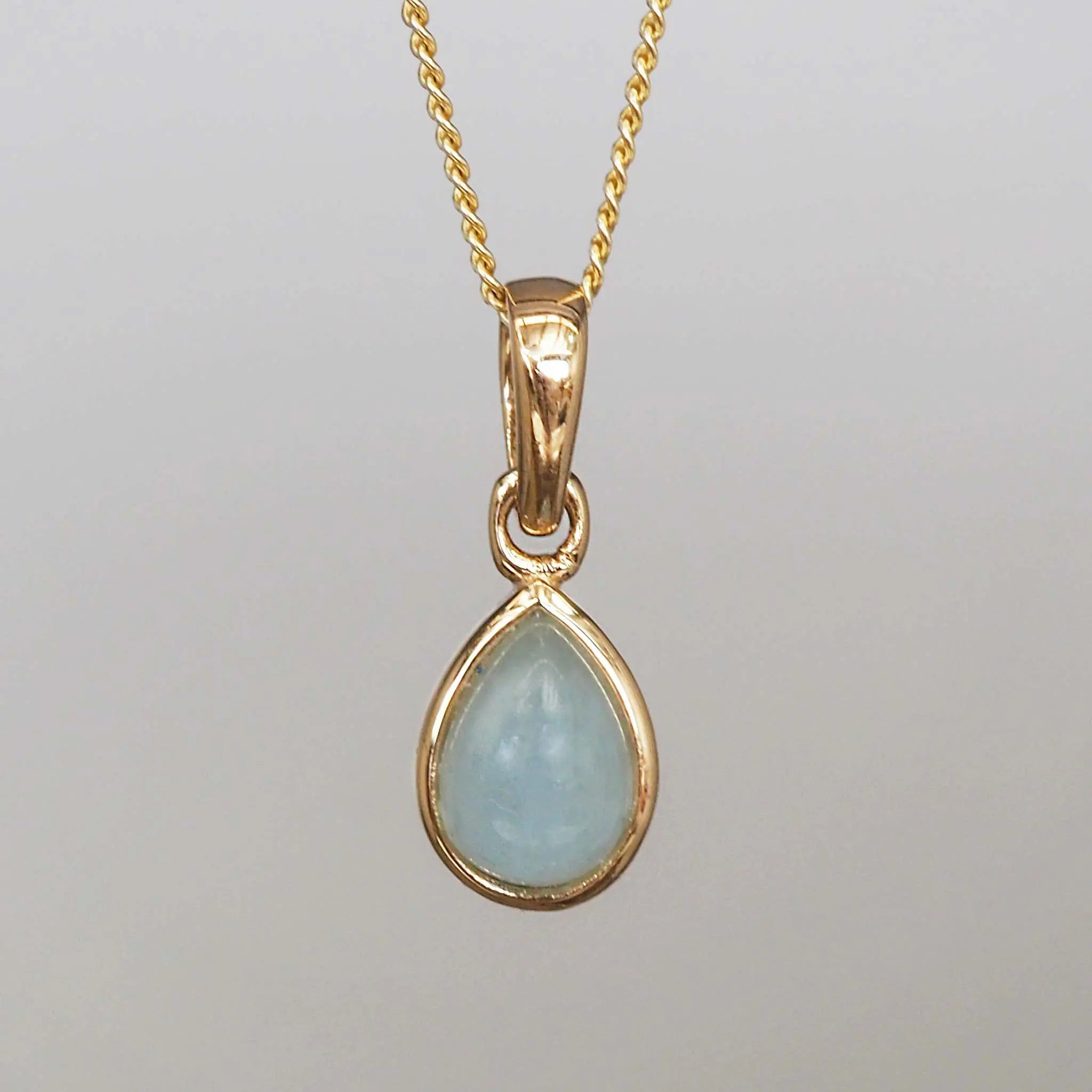 Gold March birthstone aquamarine necklace by indie and Harper Australia 