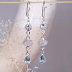 indie and harper sterling silver moonstone and blue topaz earrings