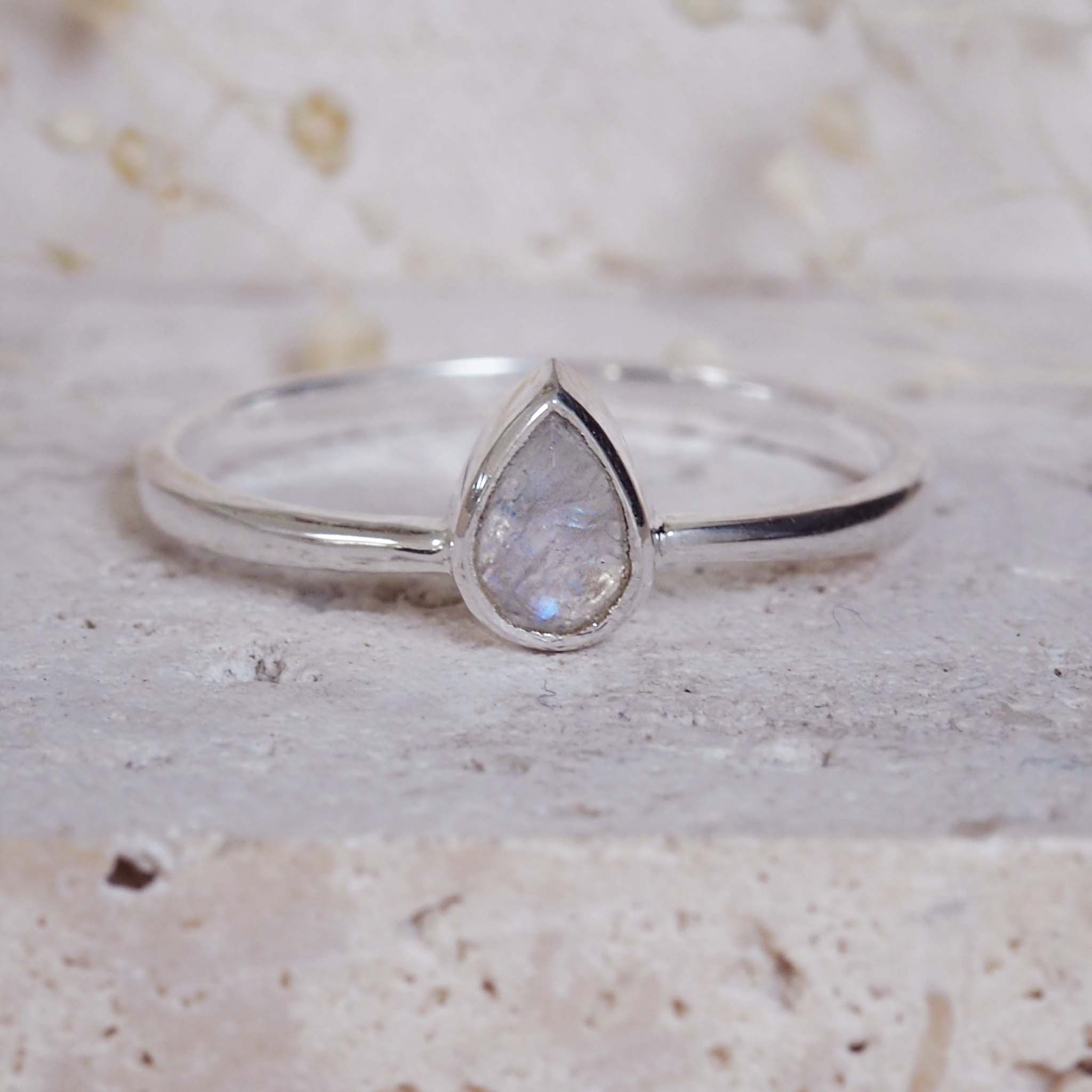 indie and harper natural moonstone ring made with sterling silver - moonstone jewellery online for women
