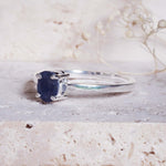 indie and harper sterling silver natural blue sapphire ring
