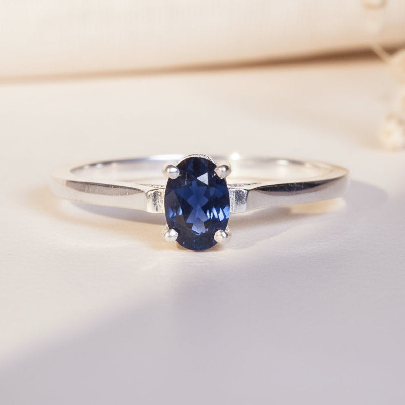 indie and harper sterling silver natural blue sapphire ring