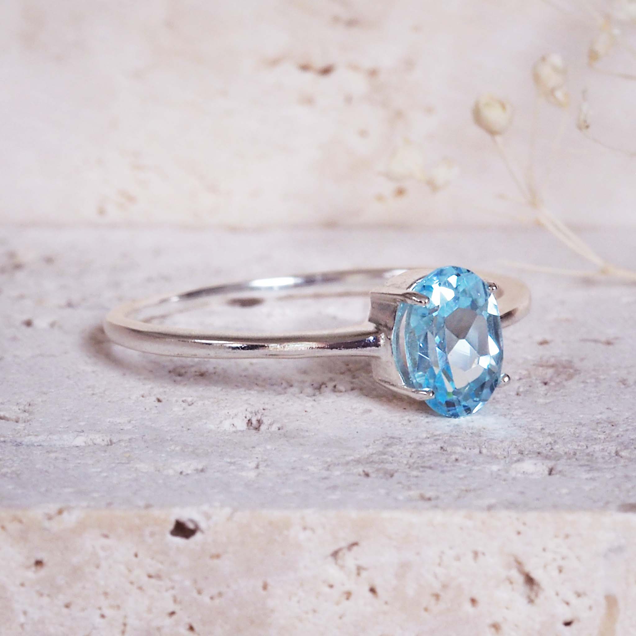 indie and harper sterling silver natural blue topaz ring
