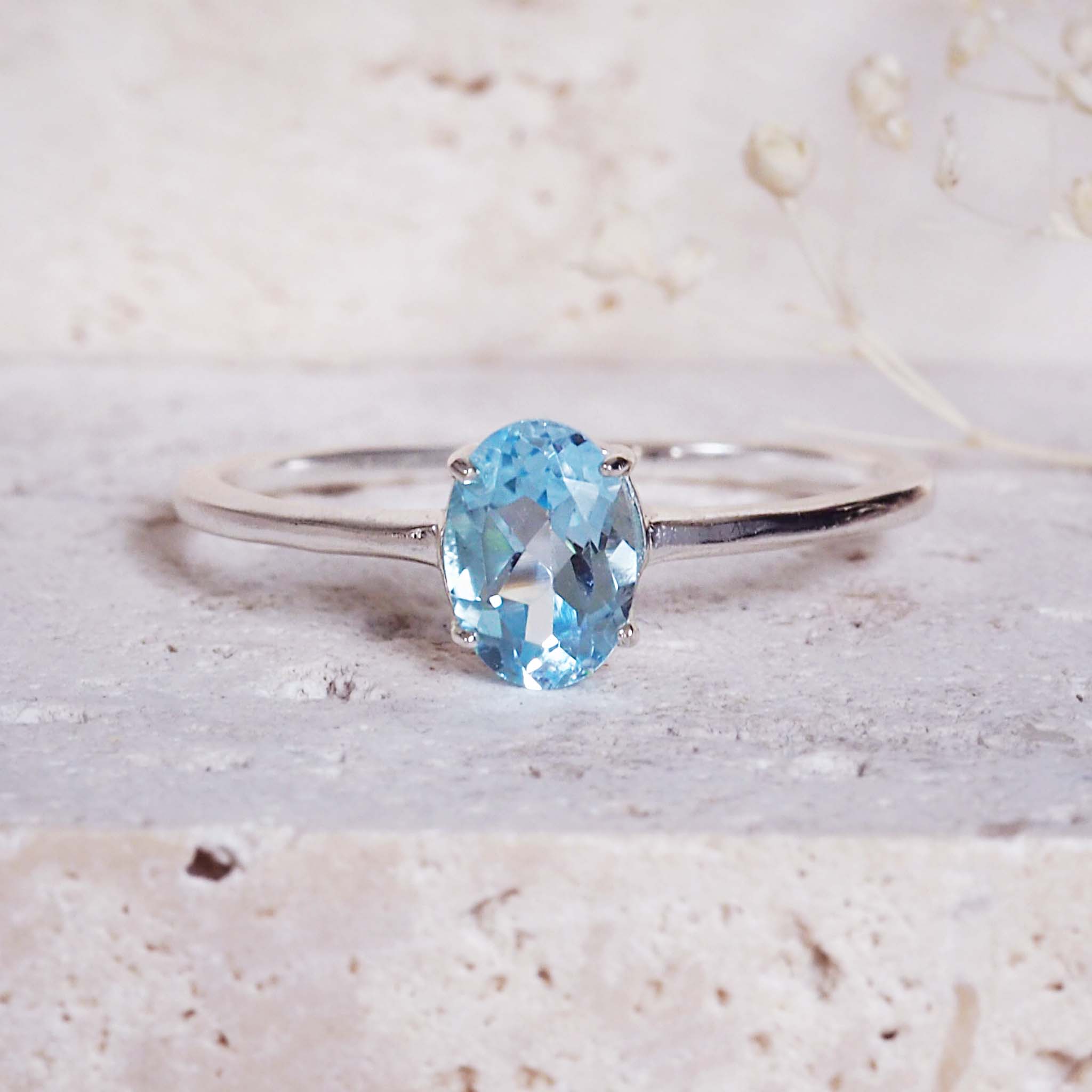 indie and harper sterling silver natural blue topaz ring
