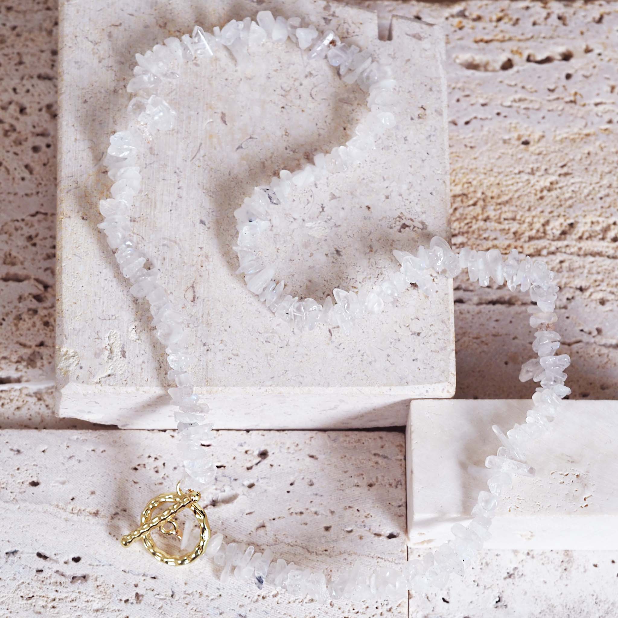 indie and harper Natural Gemstone Lariat moonstone Necklace