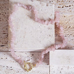 indie and harper  Natural Gemstone Lariat rose quartz Necklace